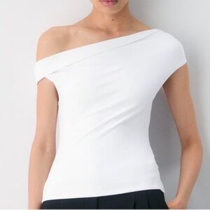 Aritzia White Off-Shoulder Top